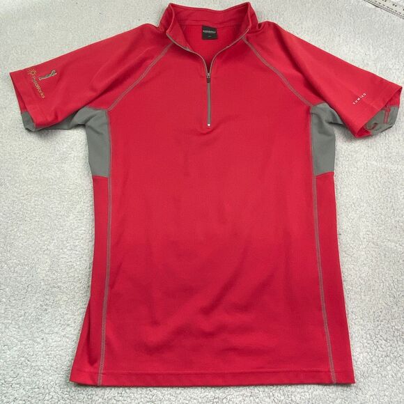 Dunning Golf Shirt Men Red Performance Solid‎ Stretch Jersey Physioworks - Picture 1 of 11